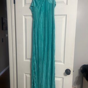 SHEIN Teal Pleated Maxi Dress